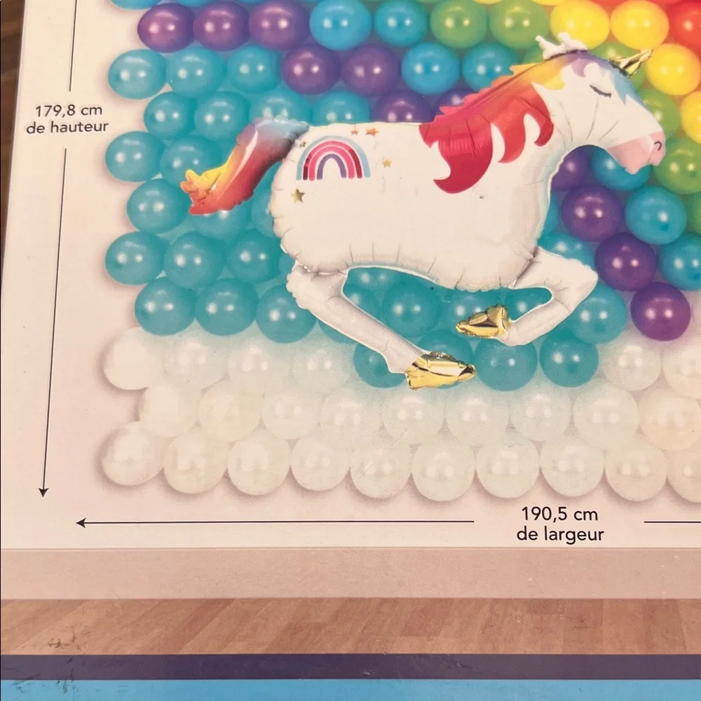 Balloon Backdrop Kit - Rainbow and Unicorn Theme